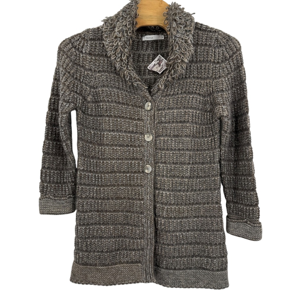 Skovhuus Knit Cardigan Sweater Shawl Collar Made in Italy Women‎ XL